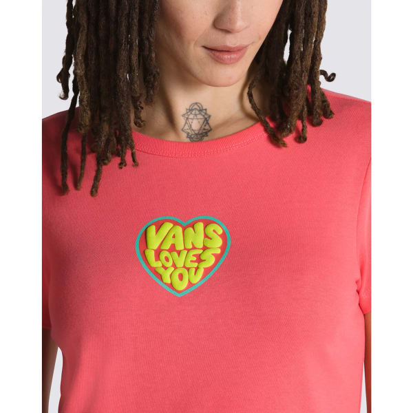 VANS Juniors' Love is Kind Mini Crop Short-Sleeve Tee