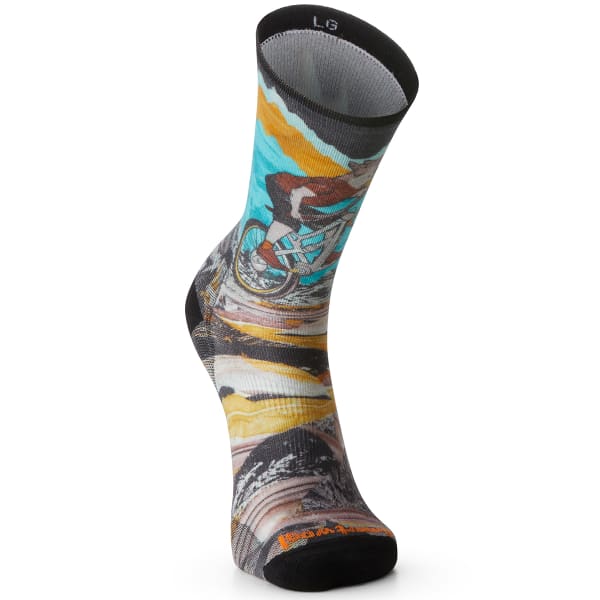 SMARTWOOL Men's Bike Zero Cushion Wolf Print Crew Socks