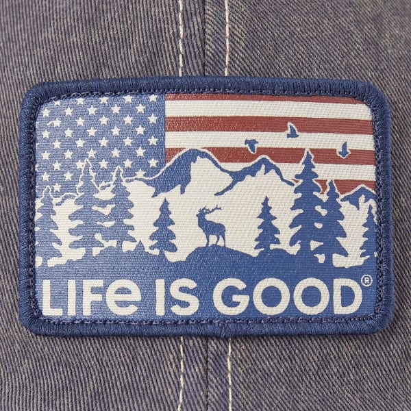 LIFE IS GOOD Men's Flag Mountain Old Favorite Mesh Back Cap