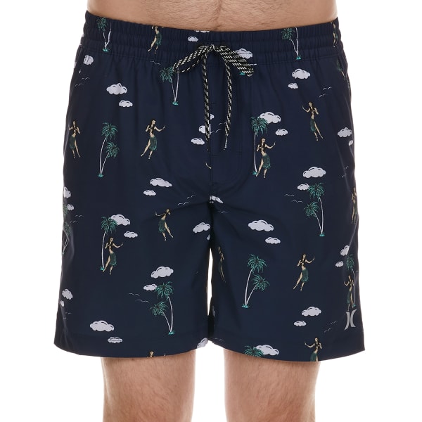 HURLEY Young Men's Point AOP Volley Boardshorts