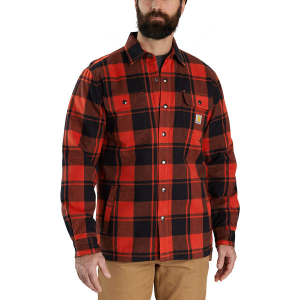 CARHARTT Men's Relaxed Fit Flannel Sherpa-Lined Jacket