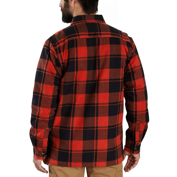 CARHARTT Men's Relaxed Fit Flannel Sherpa-Lined Jacket