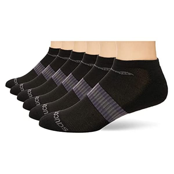 SAUCONY Men's No-Show Performance Socks, 6 Pack