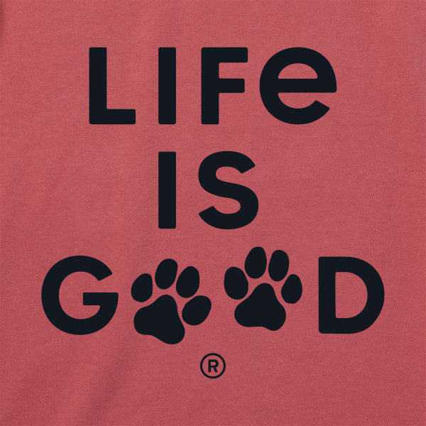 LIFE IS GOOD Men's Paw Print Short-Sleeve Crusher Tee