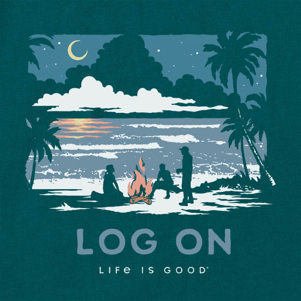 LIFE IS GOOD Men's Log On Bonfire Long-Sleeve Crusher-LITE Tee