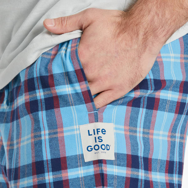 LIFE IS GOOD Men's Cool Blue Americana Plaid Classic Sleep Pants