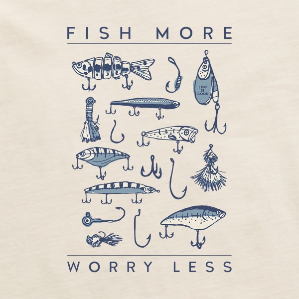 LIFE IS GOOD Men's Fish More Worry Less Short-Sleeve Tee