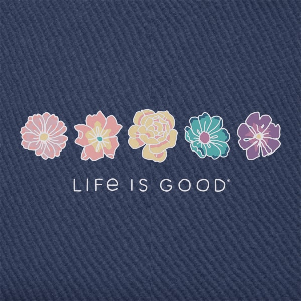 LIFE IS GOOD Women's Simple Rainbow Flowers Short-Sleeve Vee