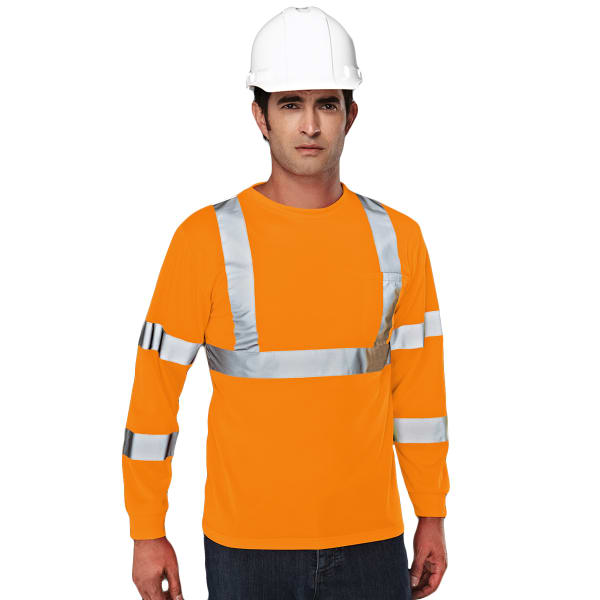 TRI-MOUNTAIN Men's 533 Median High-Vis Long-Sleeve Tee