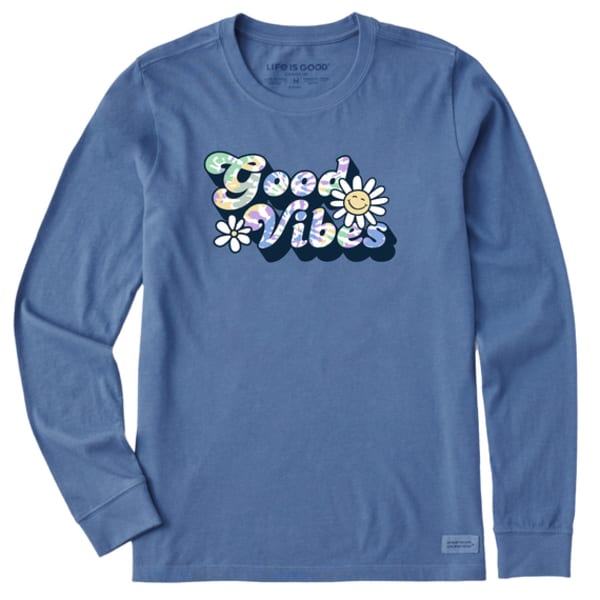 LIFE IS GOOD Women's Tie Dye Groovy Good Vibes Long-Sleeve Crusher Tee