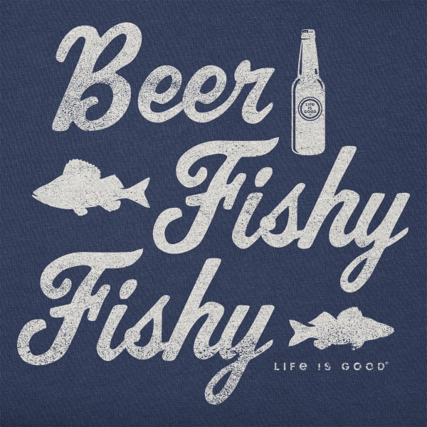 LIFE IS GOOD Men's Beer Fishy Fishy Short-Sleeve Crusher Tee