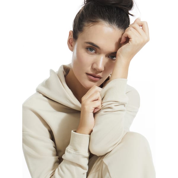 YOGAWORKS Women's Long-Sleeve Fleece Crop Pullover Hoodie