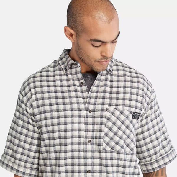 TIMBERLAND PRO Men's Woodfort Lightweight Flannel Short-Sleeve Flex Shirt