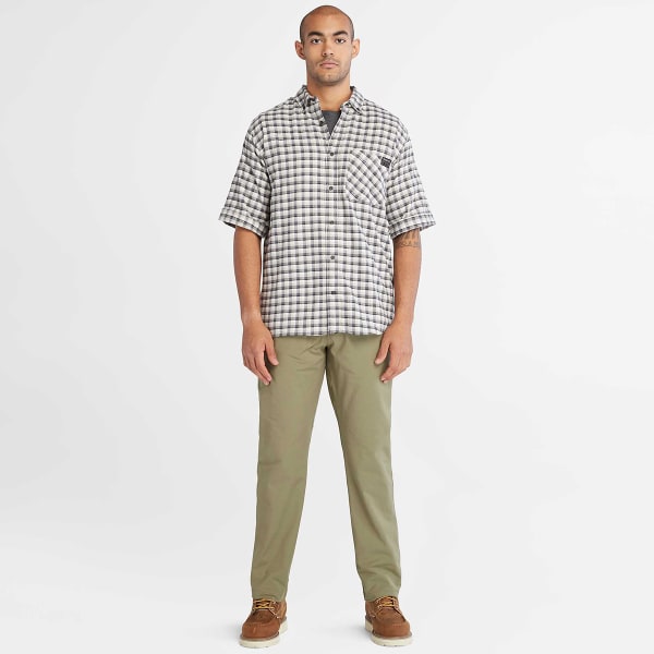 TIMBERLAND PRO Men's Woodfort Lightweight Flannel Short-Sleeve Flex Shirt