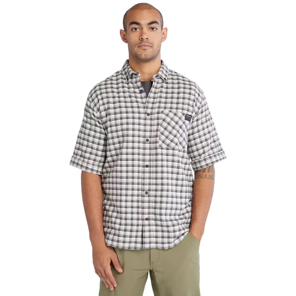 TIMBERLAND PRO Men's Woodfort Lightweight Flannel Short-Sleeve Flex Shirt