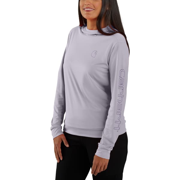 CARHARTT Women's Force Sun Defender Relaxed Fit Long-Sleeve Hooded Graphic Tee