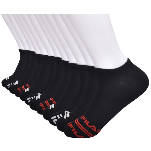 FILA Men's No Show Socks - 12 Assorted Pairs