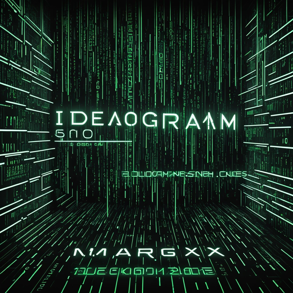 The matrix code with bold, futuristic typography that reads "IDEOGRAM IS ON REMIX", set against a dynamic  game of thrones background of glitching code snippets and neon lights, creating a cyberpunk aesthetic reminiscent of a high-tech hacking scene in a sci-fi movie.