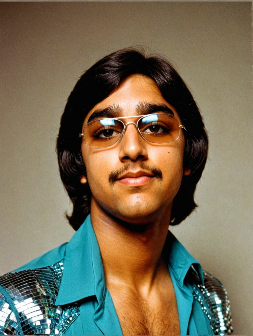 A male 1970s disco dancer