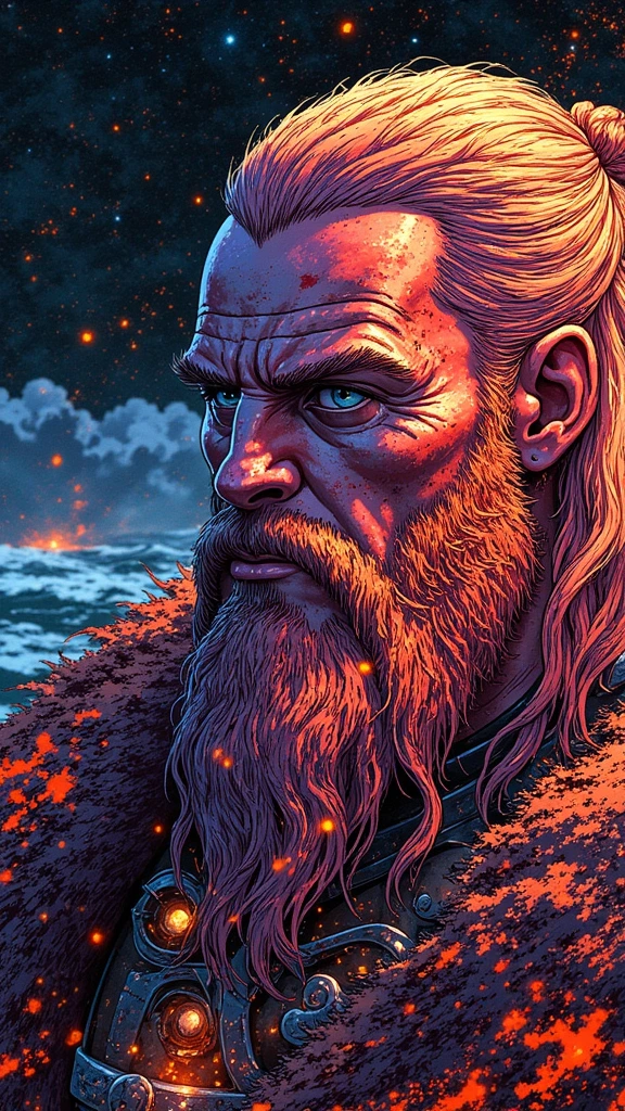 Ragnar Lothbrok in an action pose with determinati…