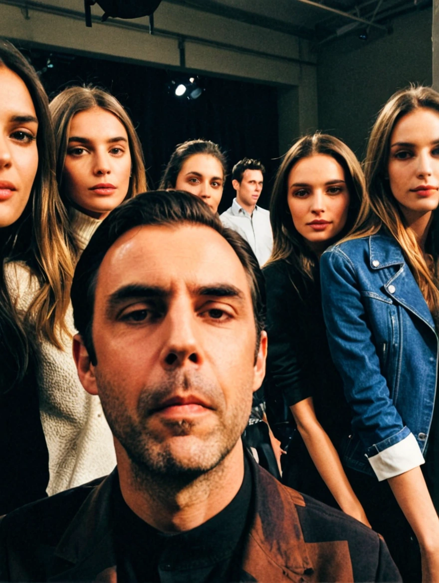 hanging out with supermodels at a fashion show