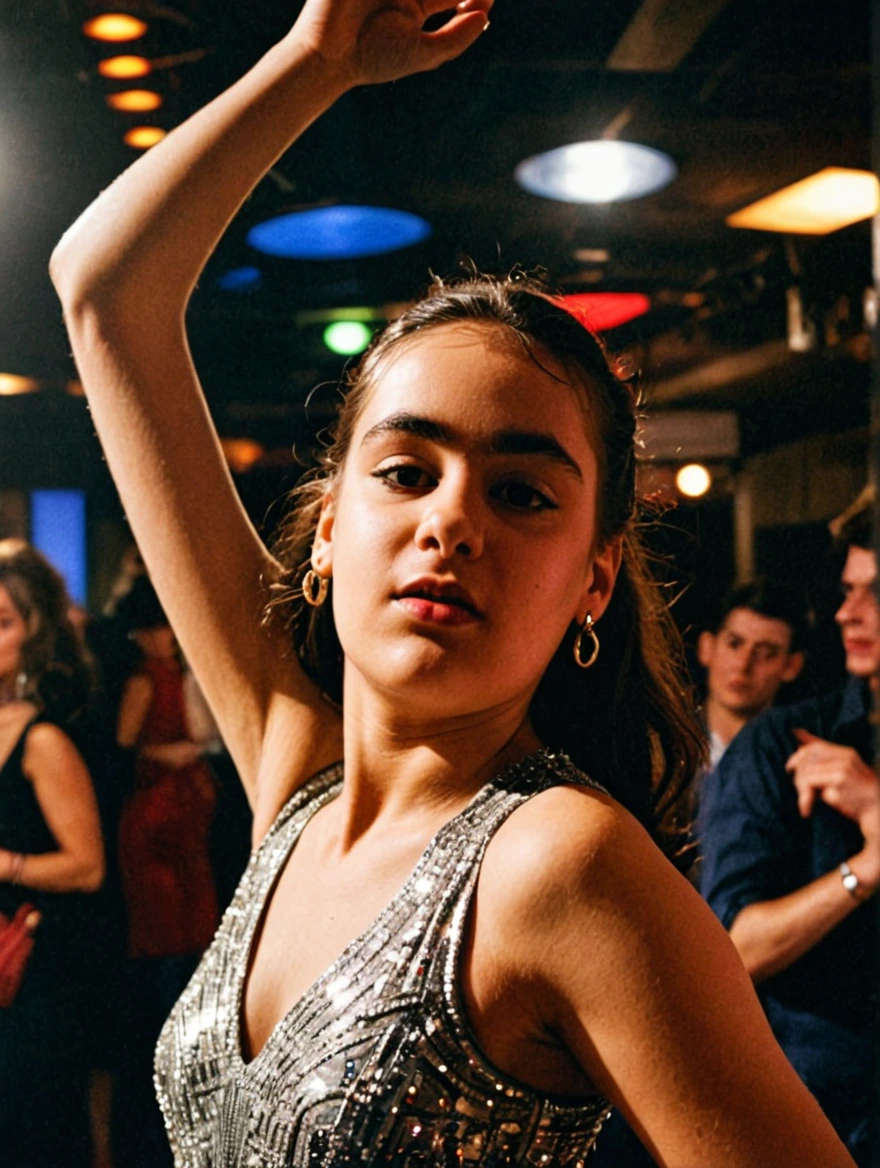 Woman dancing on dancefloor at Studio 54