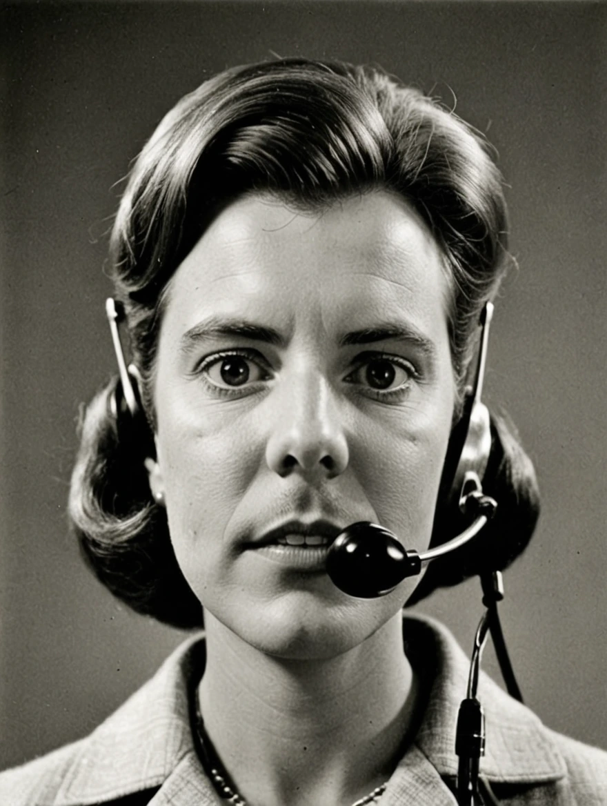 A female TV broadcaster from the 1960s