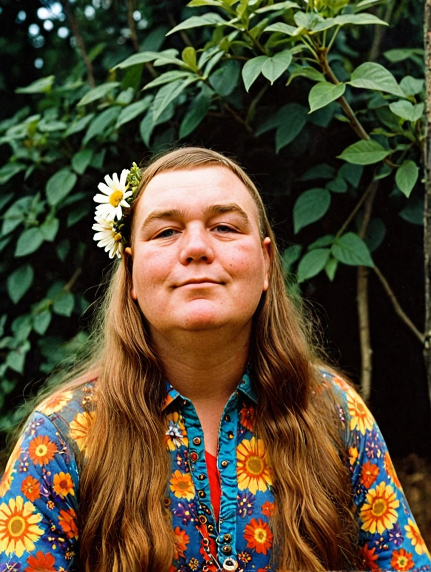 1960s female hippie flower child