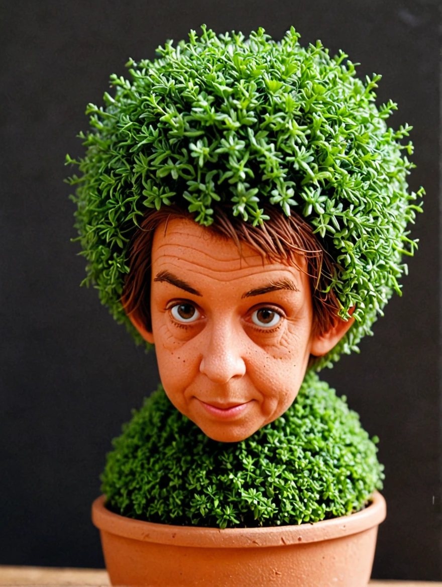 a chia pet, in the style of lo-fi aesthetics, hyper-realistic pop