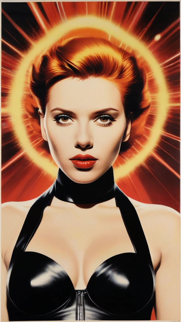 Scarlett Johansson "Atomic Punk Girl" retro Sci-Fi movieposter textless, nipples