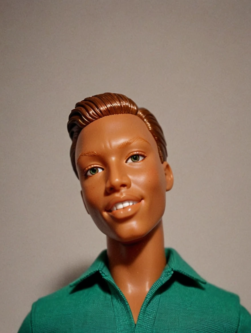 classic Ken doll, solid color background