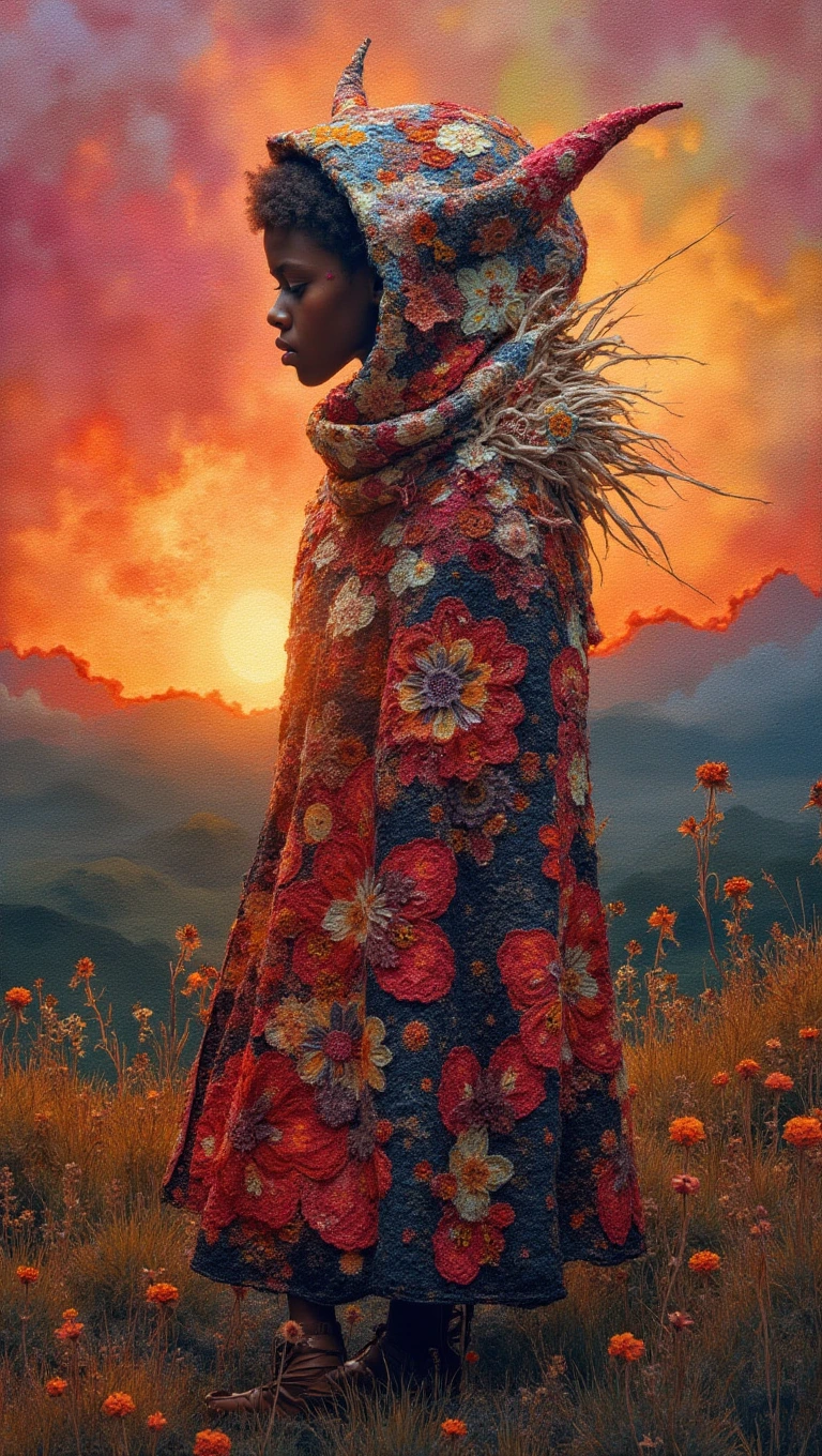 A stunning 3D wool art sculpture depicting a large…