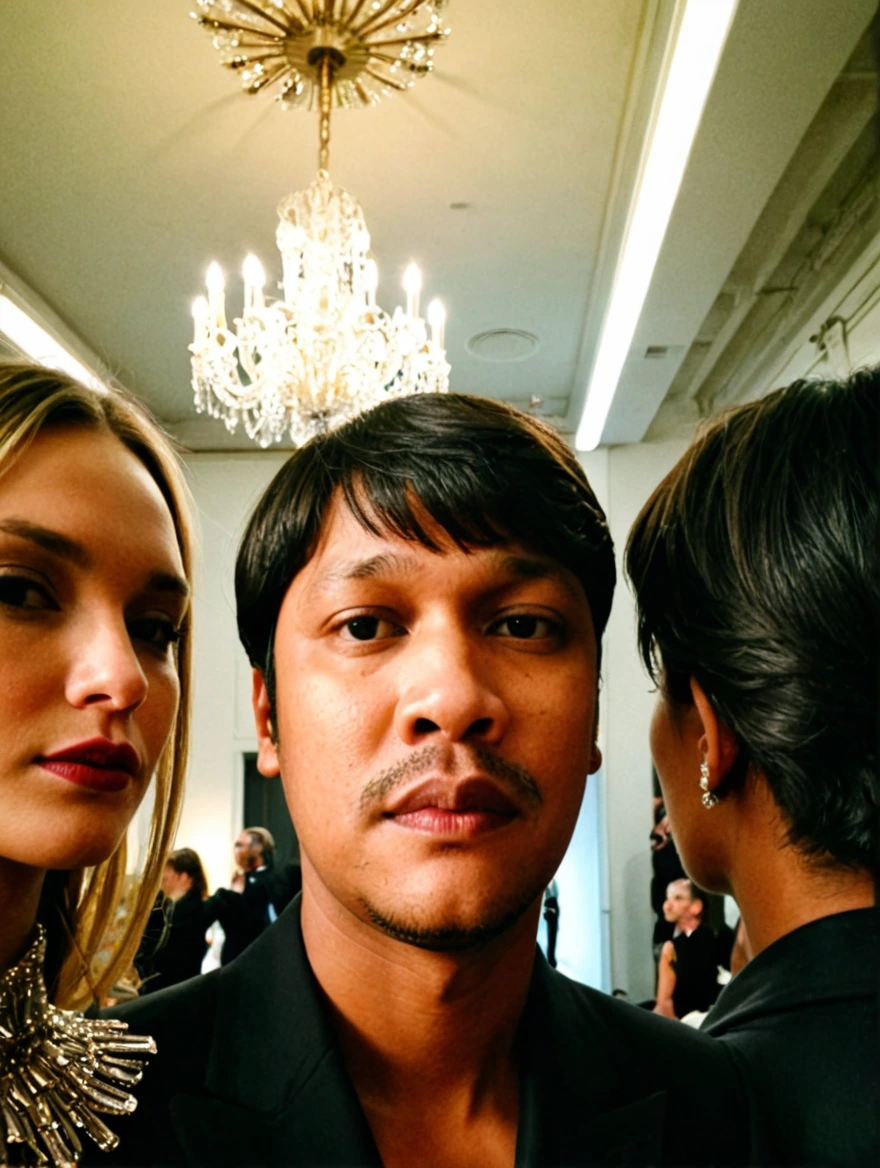 hanging out with supermodels at a fashion show