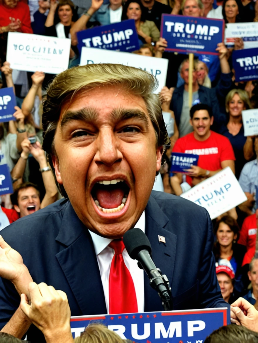 Donald Trump at a campaign rally