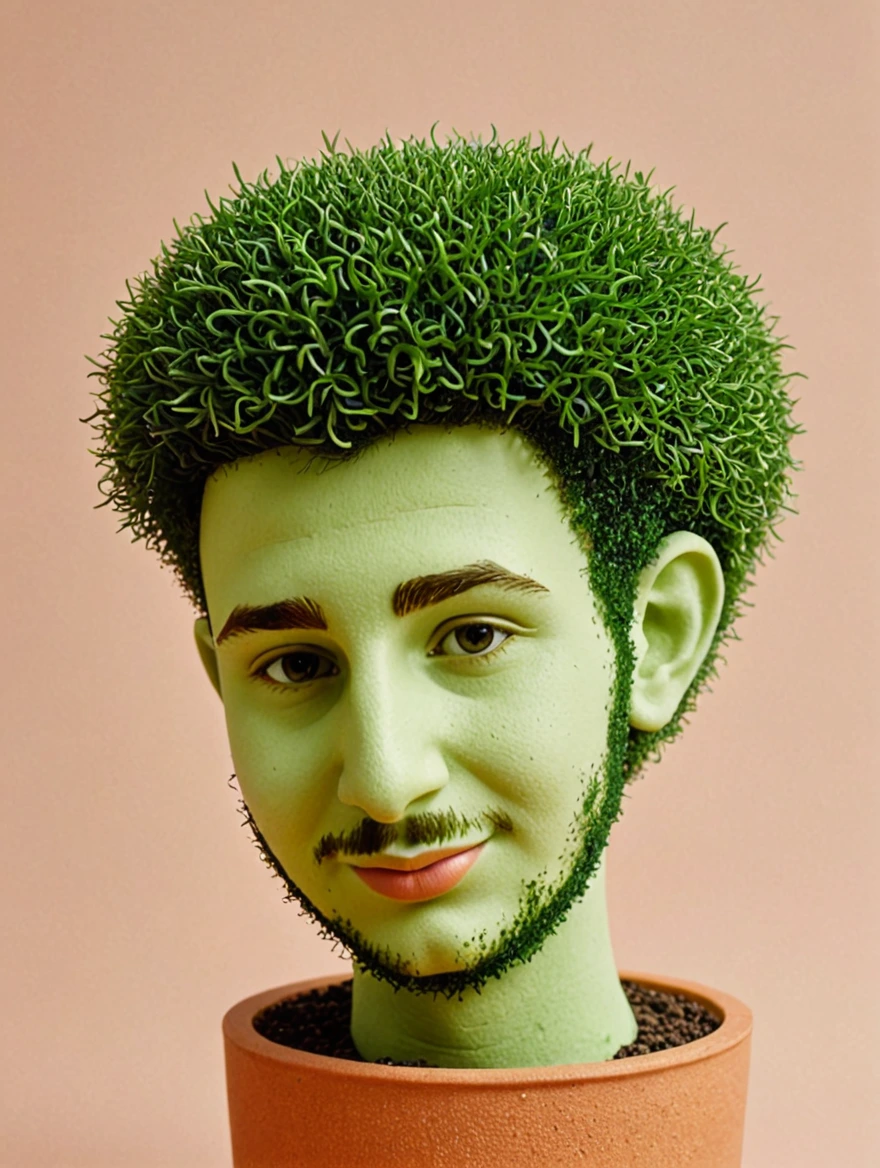 a chia pet, in the style of lo-fi aesthetics, hyper-realistic pop