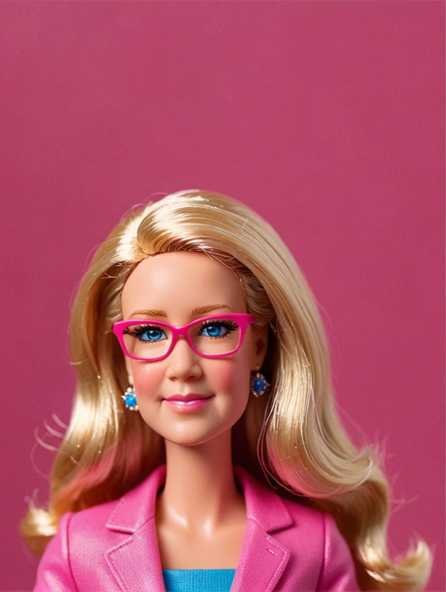 classic Barbie doll, solid color background