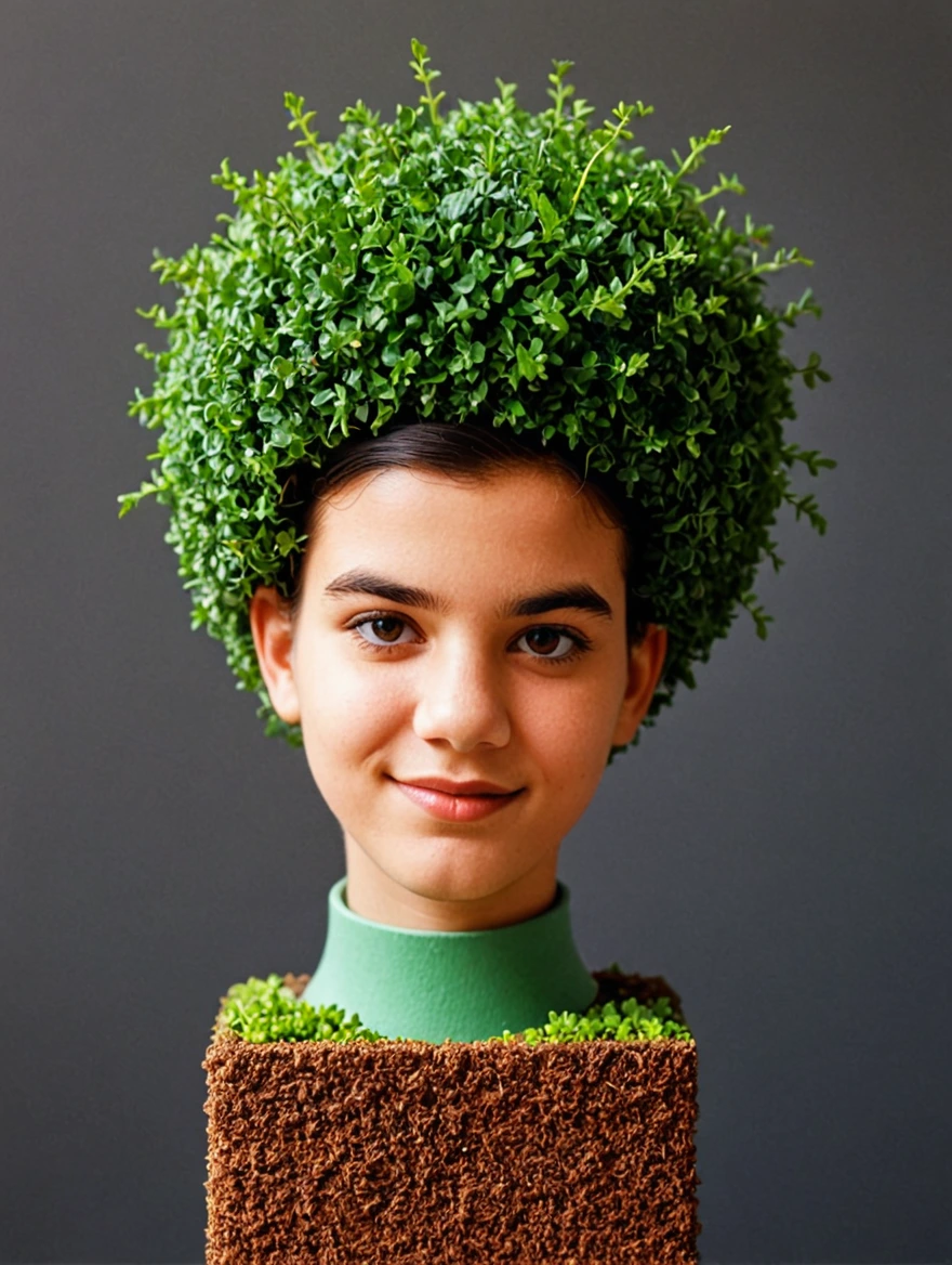 a chia pet, in the style of lo-fi aesthetics, hyper-realistic pop