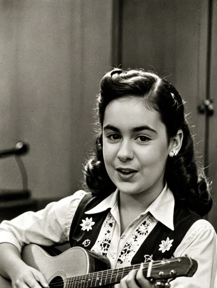 A singing cowgirl in the 1940s