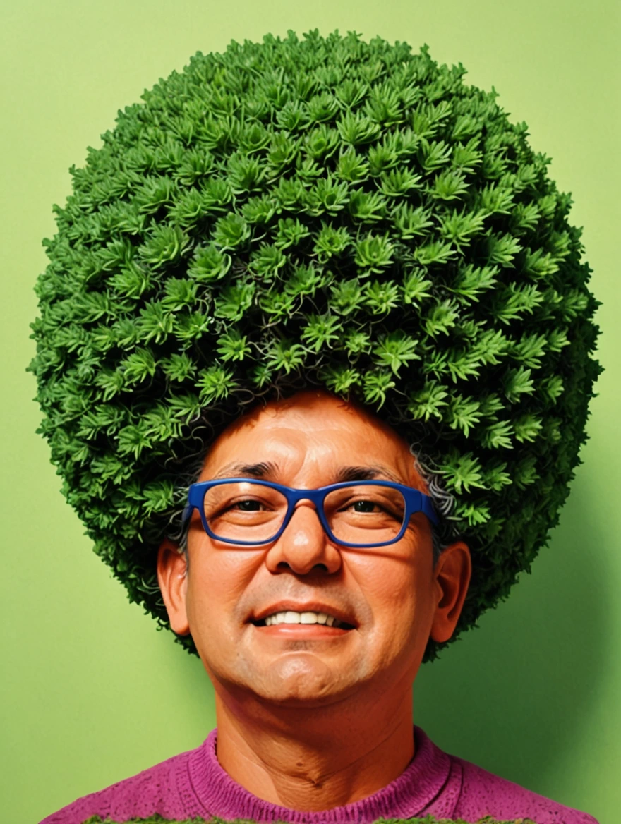 a chia pet, in the style of lo-fi aesthetics, hyper-realistic pop