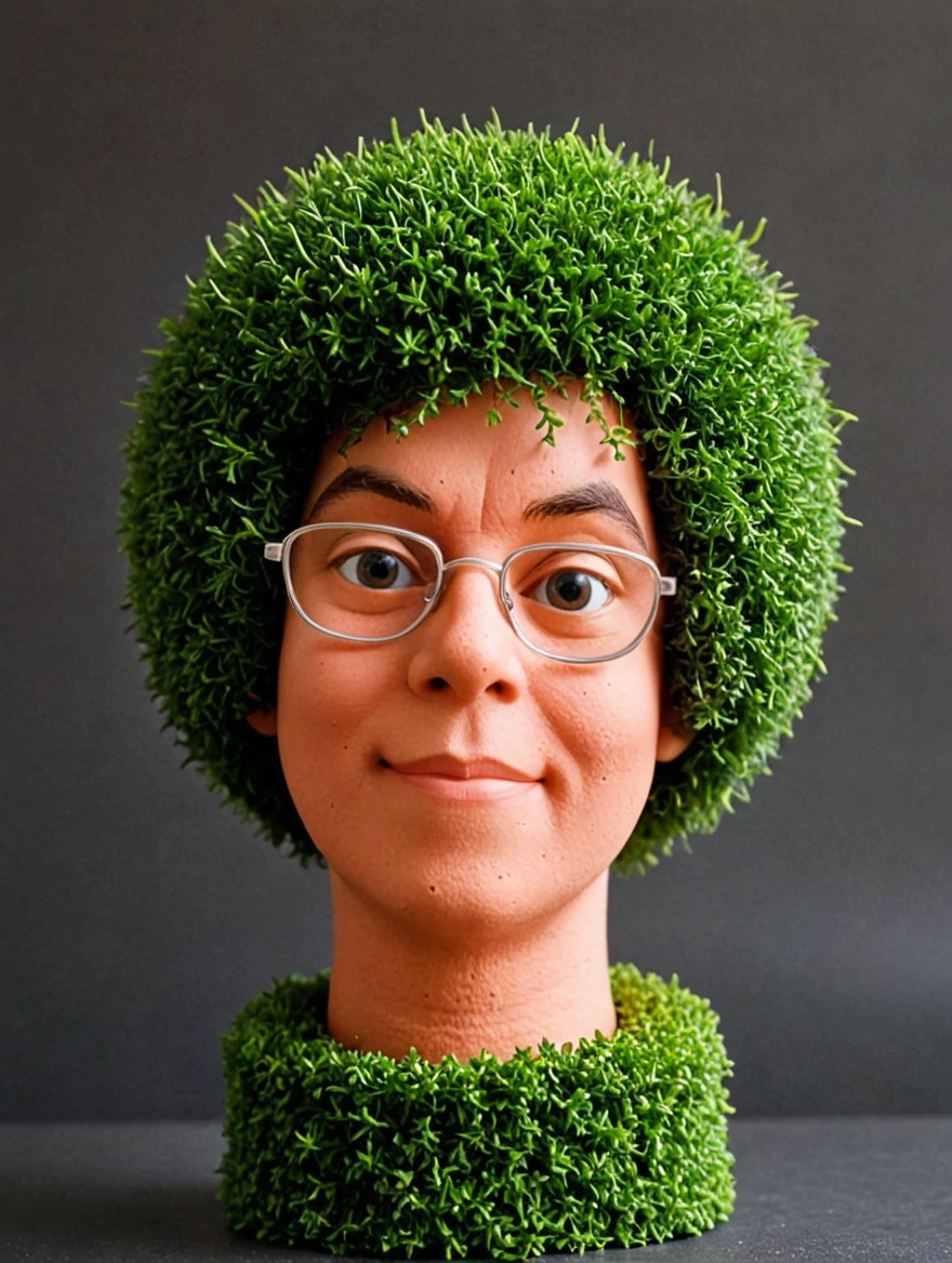 a chia pet, in the style of lo-fi aesthetics, hyper-realistic pop