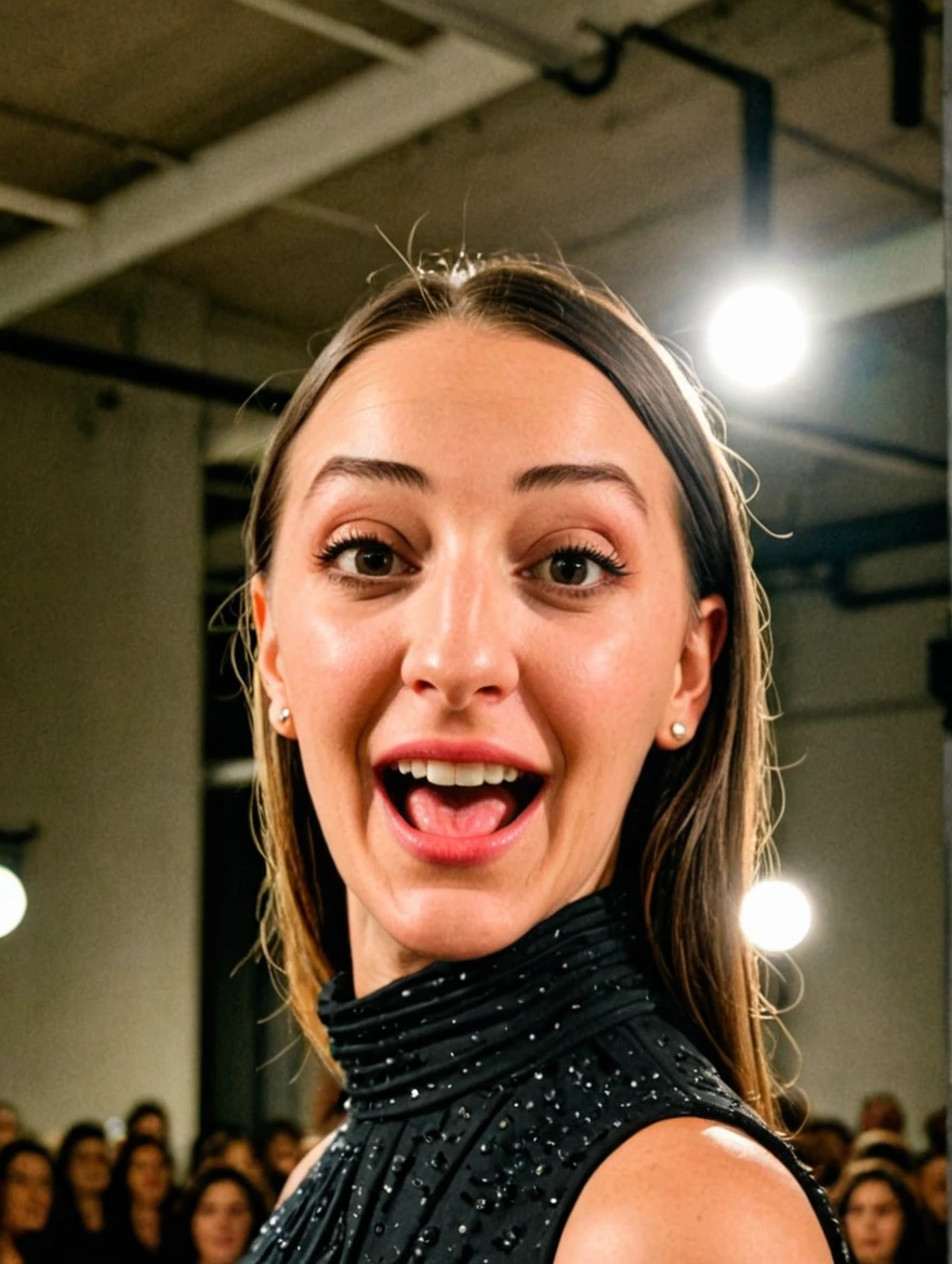 female model on the runway at fashion show