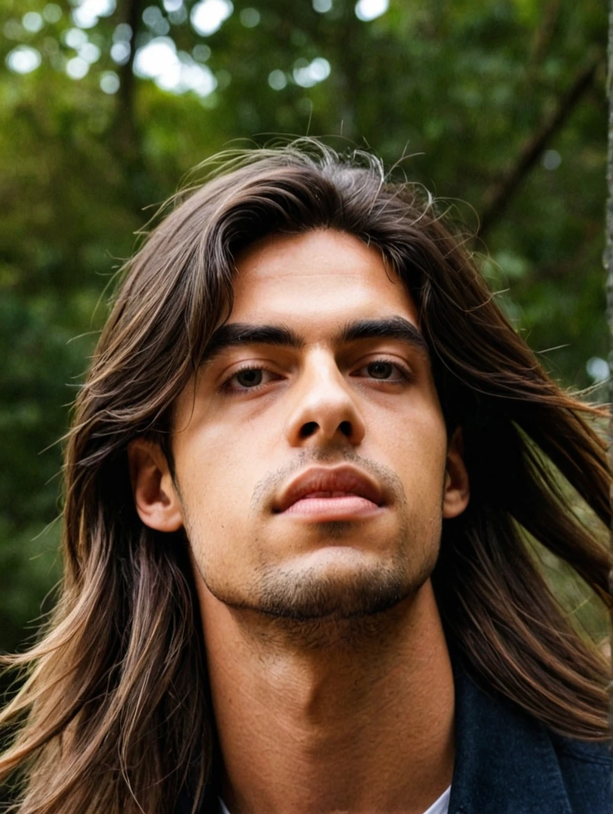 man with long hair