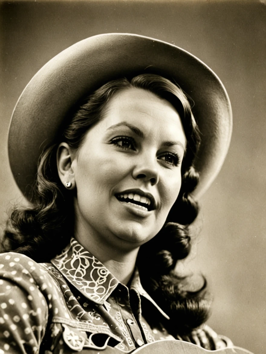 A singing cowgirl in the 1940s