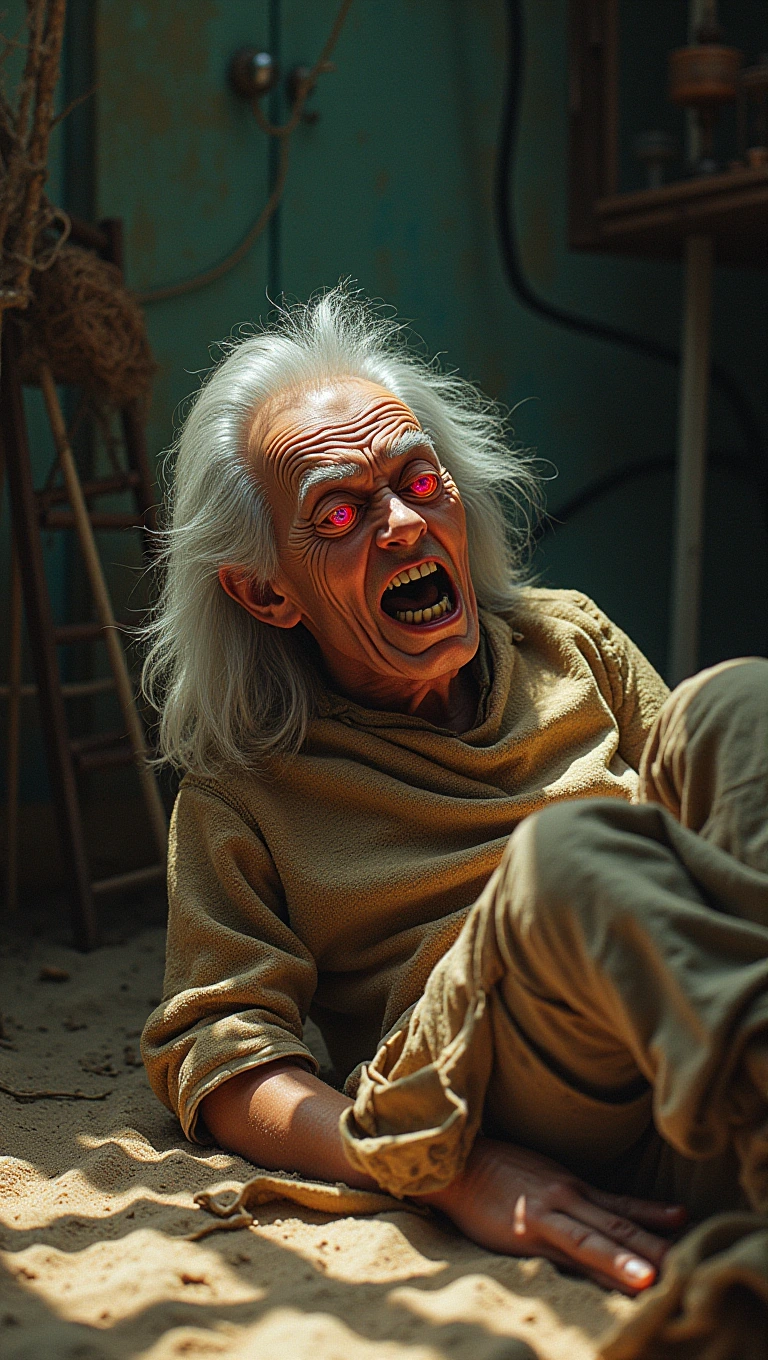 a Crazy, surrealistic, microscopic, absurd portrai…