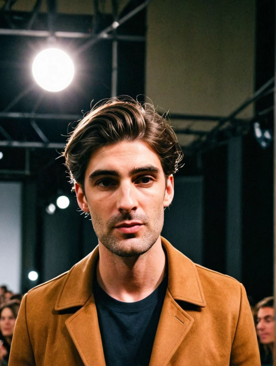 male model on the runway at fashion show