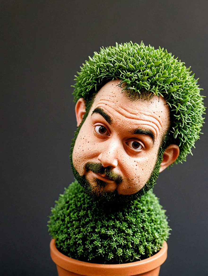 a chia pet, in the style of lo-fi aesthetics, hyper-realistic pop