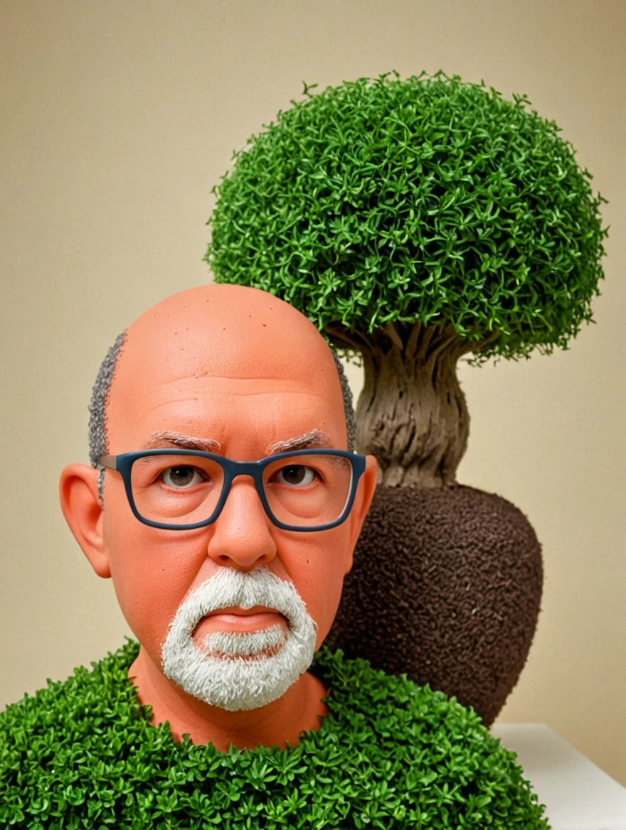 a chia pet, in the style of lo-fi aesthetics, hyper-realistic pop