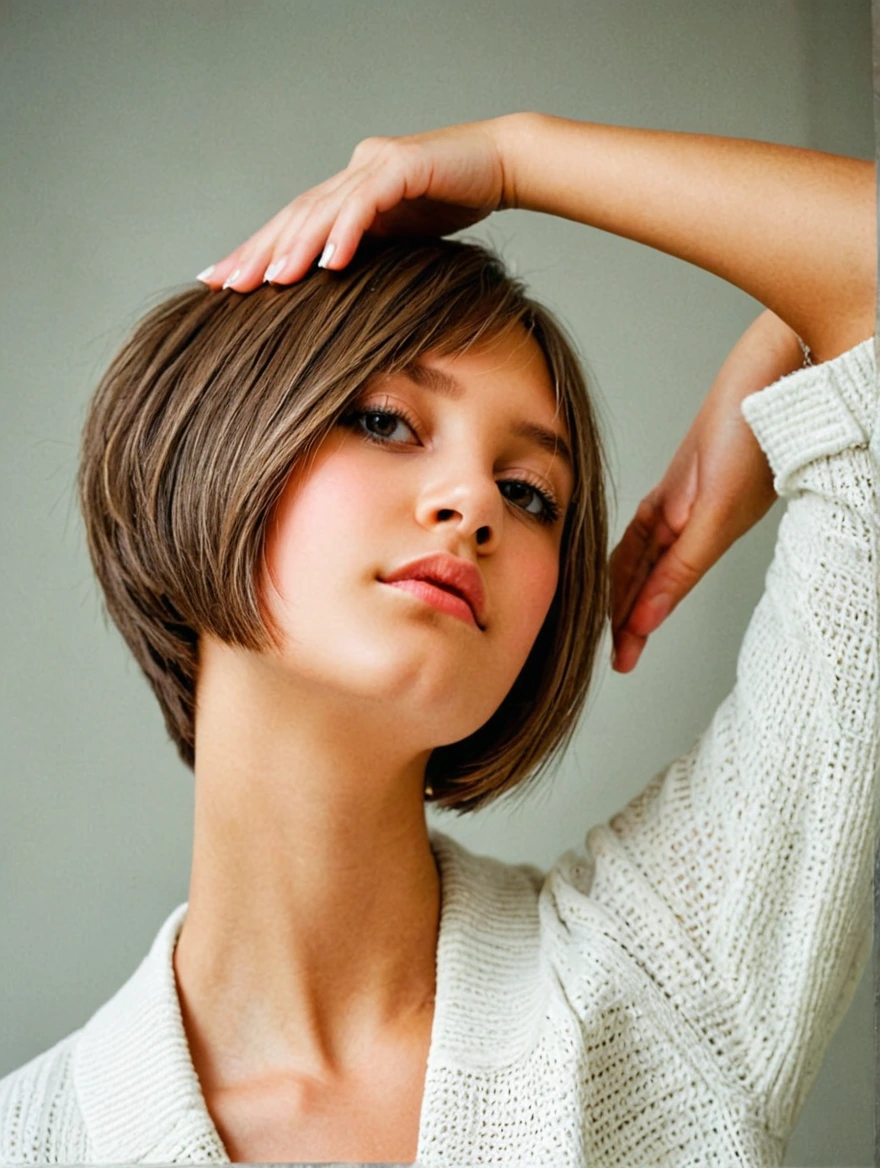 woman with stylish short hair