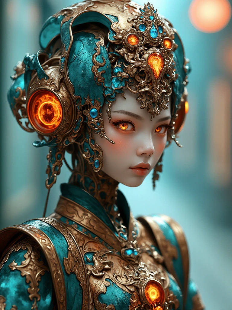 A futuristic with a blend of traditional As…