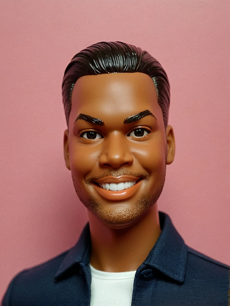 classic Ken doll, solid color background